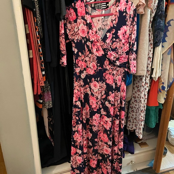 ASOS Maternity Maxi Neon and Pink Wrap Dress - Picture 6 of 7